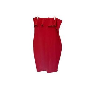 ASOS Burgundy Red Strapless Cocktail Dress Size 14‎